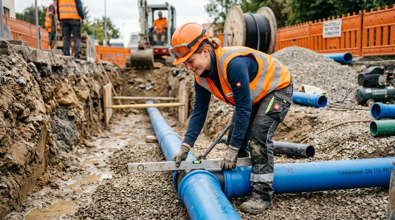 Berufsbild Tiefbaufacharbeiter/in - Rohrleitungsbauarbeiten